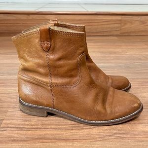 Madewell Otis Leather Ankle Boots Womens 8.5 Almond Toe Pull On Bootie Casual